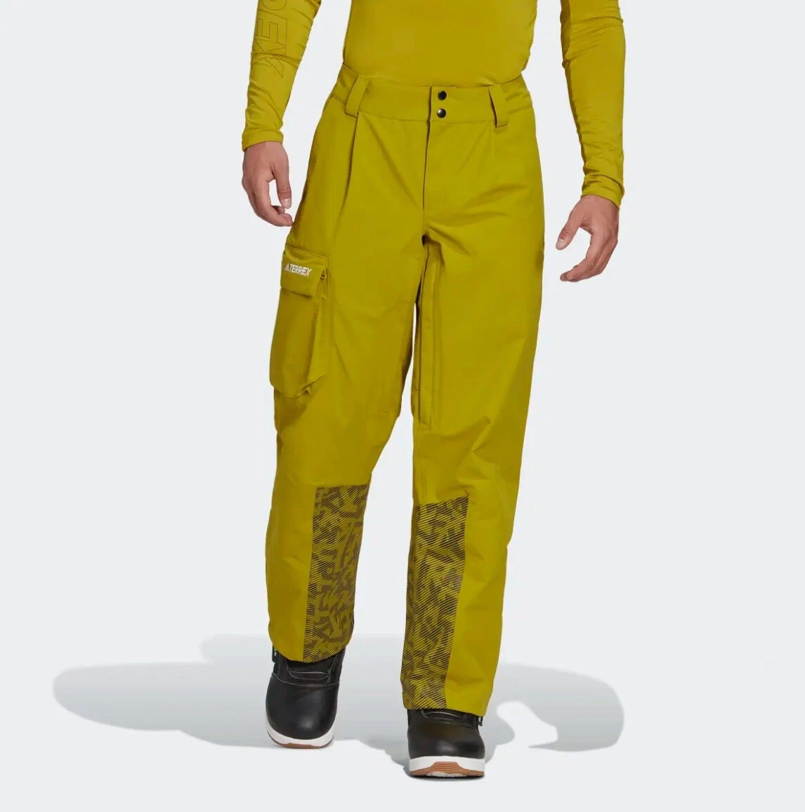 Adidas Terrex 3L PCN Ski Snow Pants Olive Green HC7717 Men’s Size Medium
