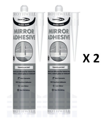 2 Stück Bond-It Glass Mate Spiegelkleber EU3 Kartusche 310ml neutral aushärtendes Silikon