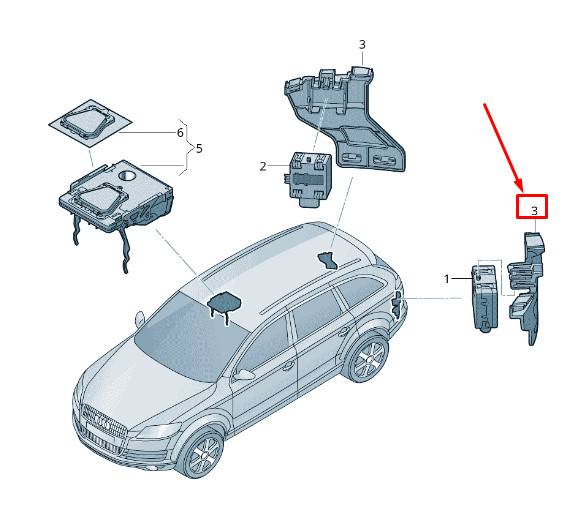 NEW AUDI Q7 4M LEFT LANE CHANGE ASSIST CONTROL UNIT BRACKET 4M0919503A ORIGINAL