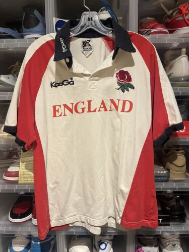 KOOGA England UK National Rugby Team Mens Polo Jersey Short Sleeve Shirt Sz L - Picture 1 of 3