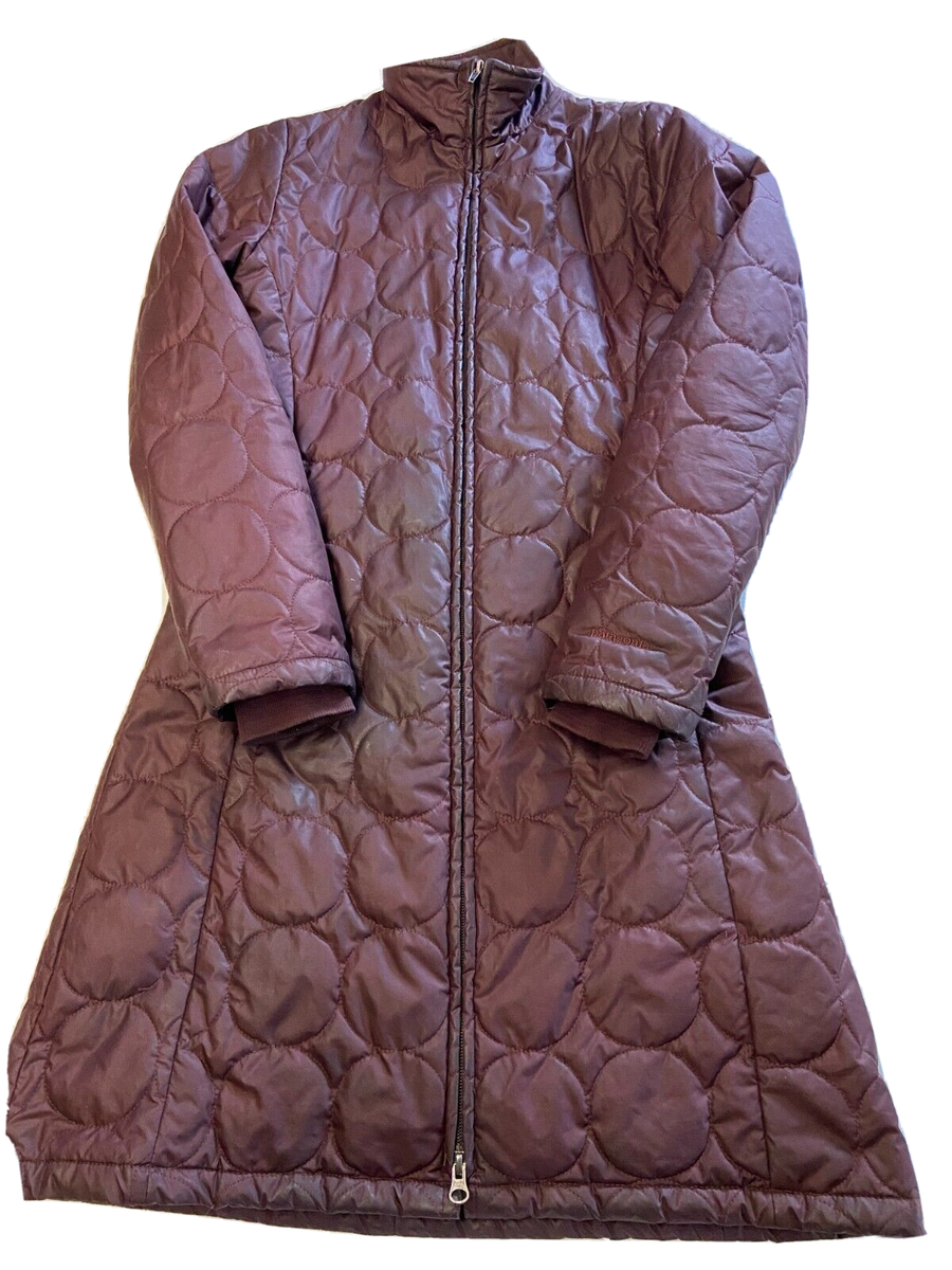 Stone  ブラウンジャケット Womens PATAGONIA Burgundy Insulated Long Quilted Mor Coat Sz S | eBay