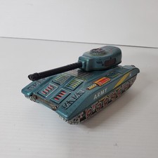 Japanese Tin Friction Litho Toy US Army Missile Tank Harusame Seisakusho Vintage