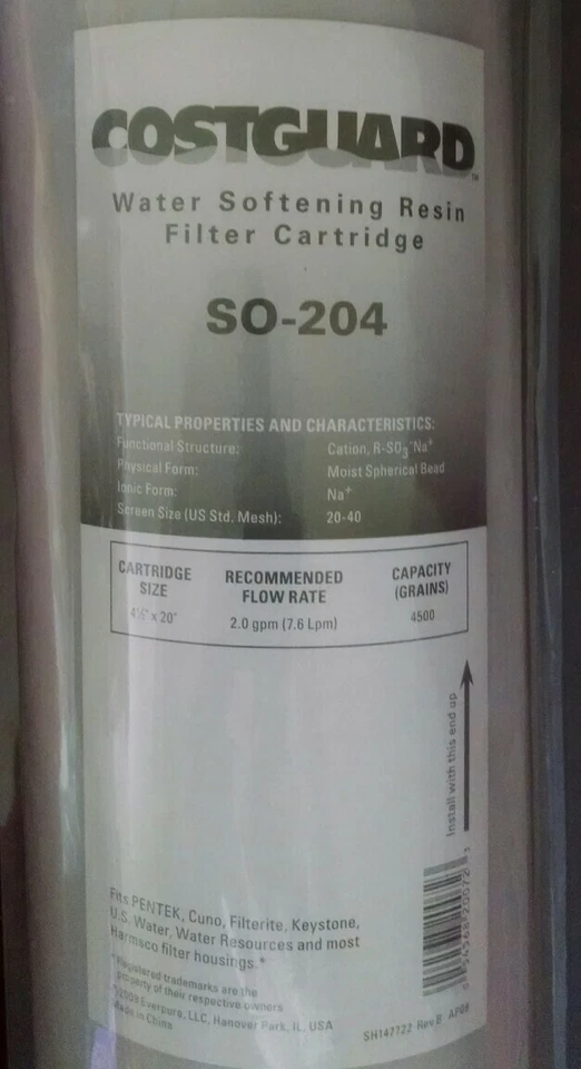  Costguard SO-204 cartucho de filtro de resina amaciante de água 4 1/2 x 20" (caixa de 4) - Imagem 2 de 4