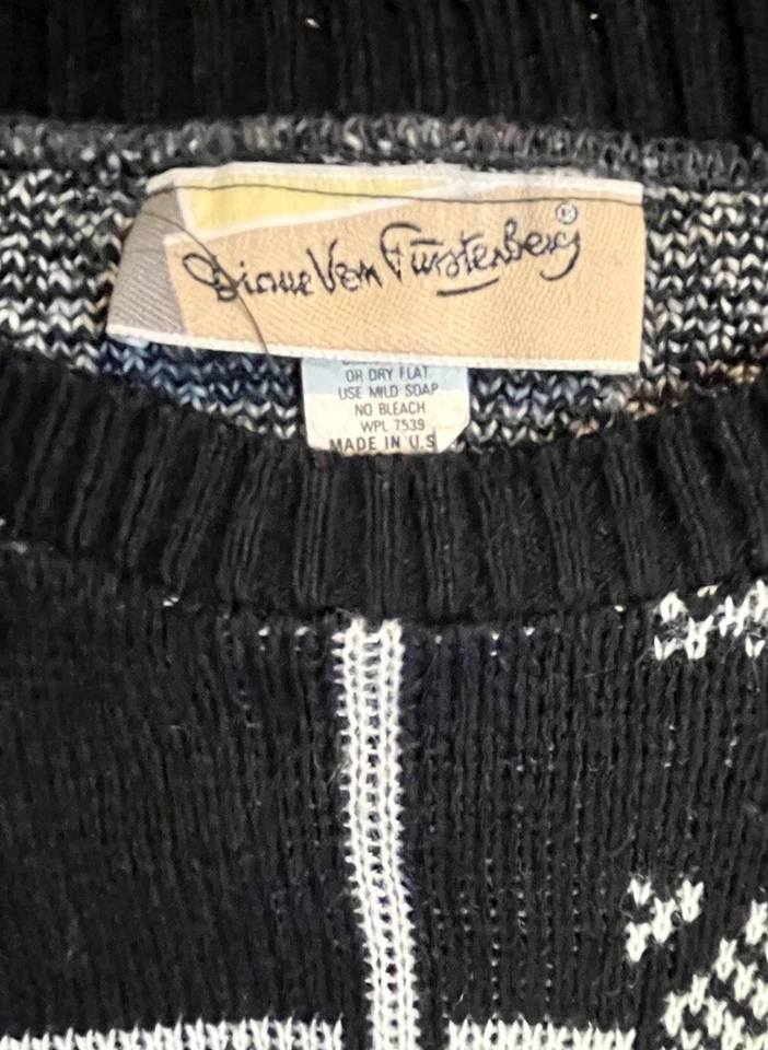 Suéter de esquí geométrico acrílico vintage hecho por la Unión Diane Von Furstenberg años 80 Foto 3 de 4