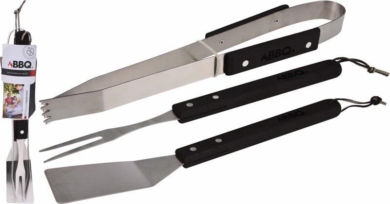 Barbecue Tool Set, Grilling Stainless Steel 3 Piece BBQ Utensils