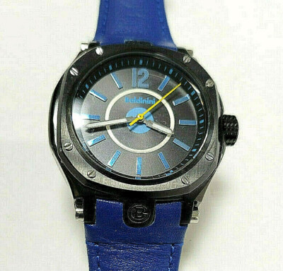 BALDININI QUARTZ WATCH WITH BLUE LEATHER STRAP WATER RESISTANT 165 FT