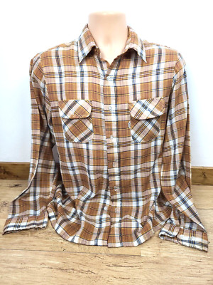 Vintage 60er 70er LEVIS Original Panatela Sports Wear Button Up Langarm Big E Shirt