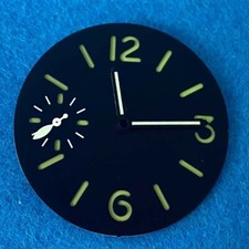 34.5MM Green Luminous Watch Dial Small Hand Set for ST3600 ETA 6497
