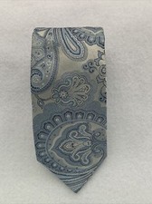 Stunning John W. Nordstrom Blue Silver Paisley Tie 59 X 3.25 100 Silk USA