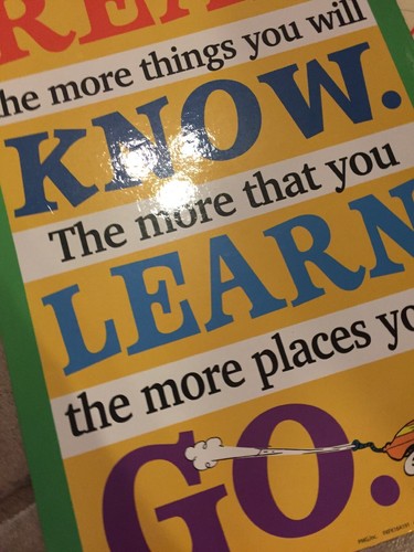 Dr. Seuss Read, Know, Learn, Go Colorful Reading Poster | eBay