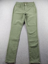 Seven7 Women's Jeans Size 6 Green Tummyless Skinny Stretch Mid Rise 30" Denim