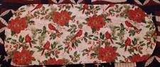 CHRISTMAS / HOLLY THEMED TABLE RUNNER. APPROXIMATELY 41" 17".