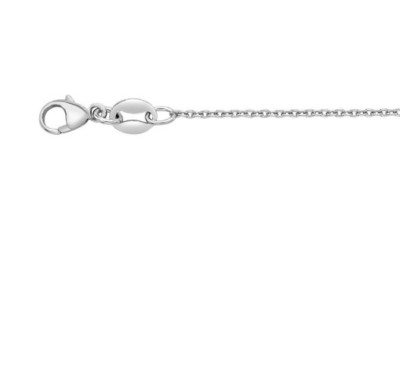 Platin Oval Kabel Glieder Anhänger Kette/Halskette 16'' 1,2 mm 2,7 Gramm