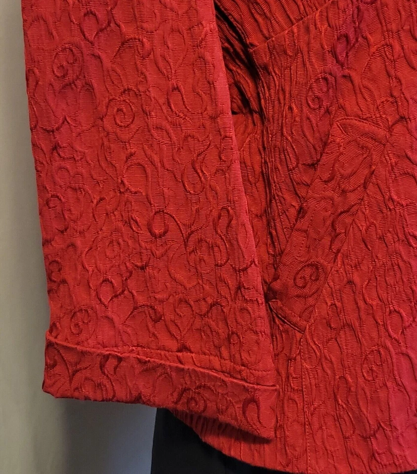 Blazer para mujer rojo rubí talla 16 rojo con diseño geométrico mangas 3/4 Foto 3 de 4