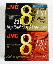 2 JVC 8mm 120HMP  120MP Video Cassettes