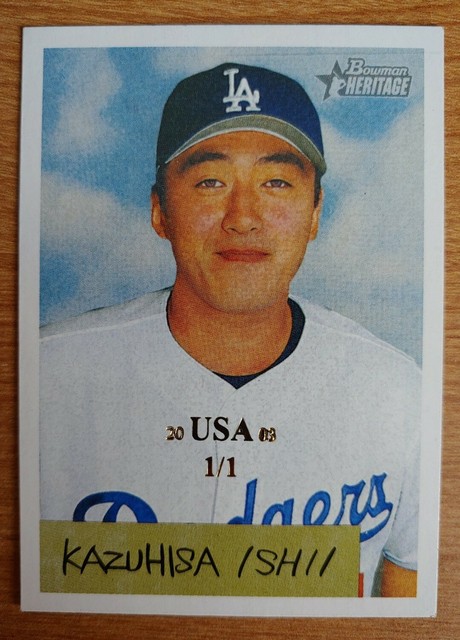 KAZUHISA ISHII 1/1 2002 Bowman Heritage USA #30 LA Dodgers TRUE 1-OF-1