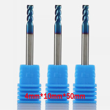 3Pcs 4mm Solid Carbide End Mill nACo Coated HRC 65 CNC Milling Cutter Drill