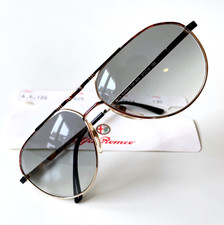 vintage ALFA ROMEO AR 126 gold brown sunglasses Italy SMALL 57/14 Ferrari NOS