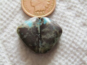 2 Chinese Hubei Redskin Turquoise Cabs 18 carat Cabochons Matching Set Pair