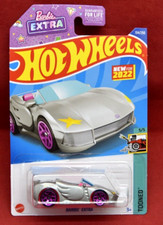 New Sealed Hot Wheels 2022 Barbie Silver Extra Tooned Convertible car 16072