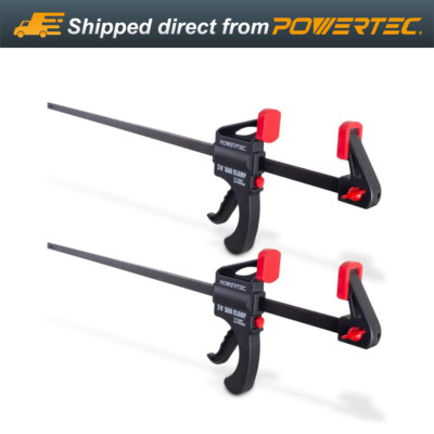 POWERTEC 2PK 24'' Bar Clamps, Quick Release with 30'' Spreader, Woodworking Clamps