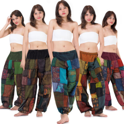 My Thai Pants: Patchwork Jeans Haremshose Aladinhose Hippie Harem Hose Pumphose