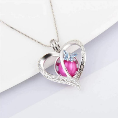 925 Sterling Silver ''Always My Mother Forever My Friend'' Pearl Cage Pendant