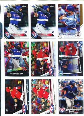 Nomar Mazara Rookie Card Lot 8 of 9, Texas Rangers, 2016-17