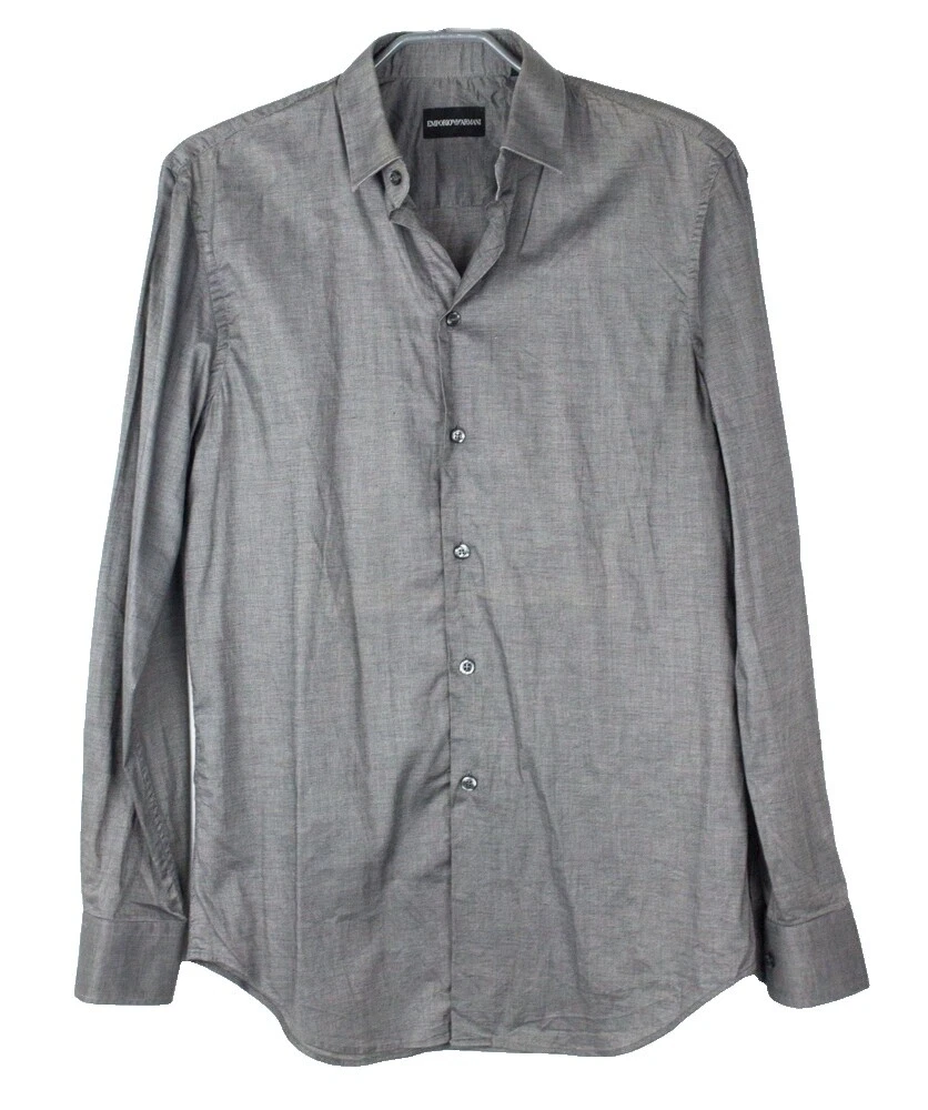 Emporio Armani Cotton Solid Casual Button-Down Shirts for Men