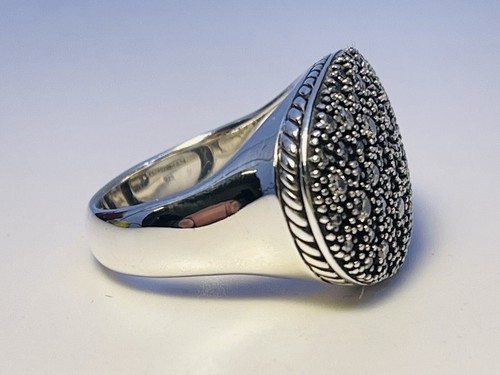 David Yurman 925 Midnight Melange Oval Diamond Ring-Discontinued. Immaculate!!! - Picture 8 of 12