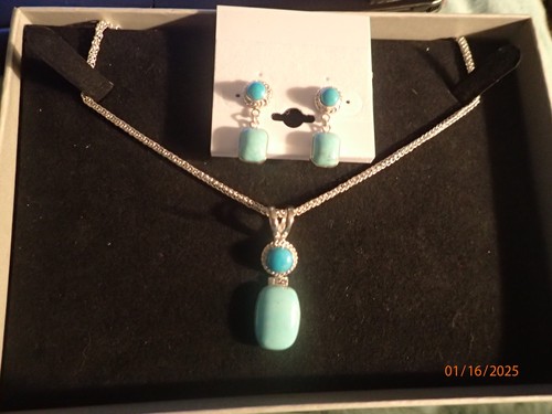 Jay King Sterling Silver Sleeping BeautyTurquoise Drop Earrings HSN $110 - Picture 6 of 6