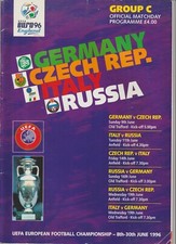1996 Euro Champs Group C Programme.Germany,Czech Rep,Italy,Russia.