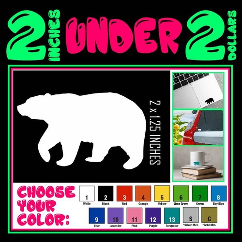2" Decal Vinyl Die Cut Sticker Bear Grizzly Wildlife Vacation Country Decor Life - Picture 2 of 6