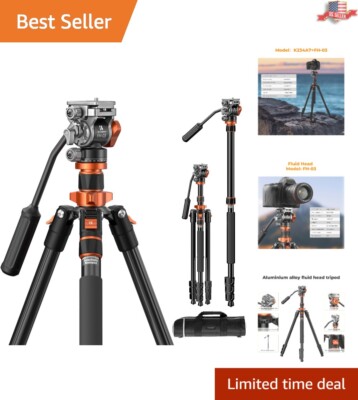 Professional 2-in-1 Tripod Monopod with Fluid Head for Multi-Angle Photography