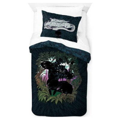 Black Panther DJ Scott Kids 2-Piece Twin/Full Reversible Comforter and Sham...