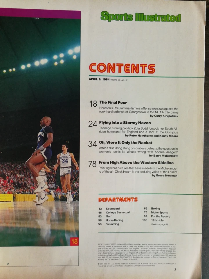 Sports Illustrated April 9, 1984 Georgetown Champions No Label Newsstand 224 - Image 2 of 2