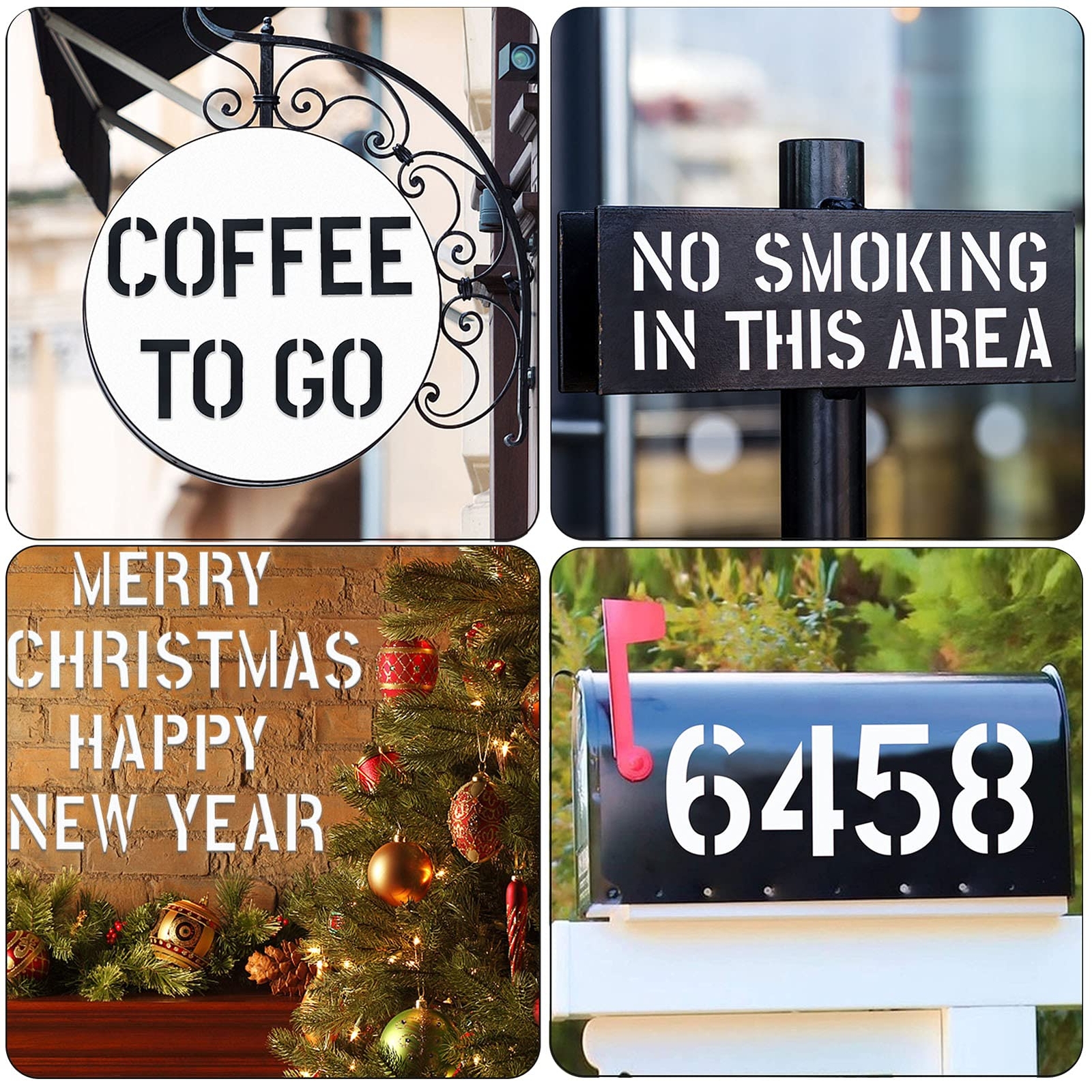 YEAJON 18 Inch Letter Stencils Symbol Numbers Craft Stencils 42 Pcs Reusable ...