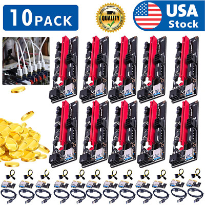 10x PCI-E 1X to 16X Expansion Card for Aleo 3.0 Ethernet Bitcoin Mining Devices