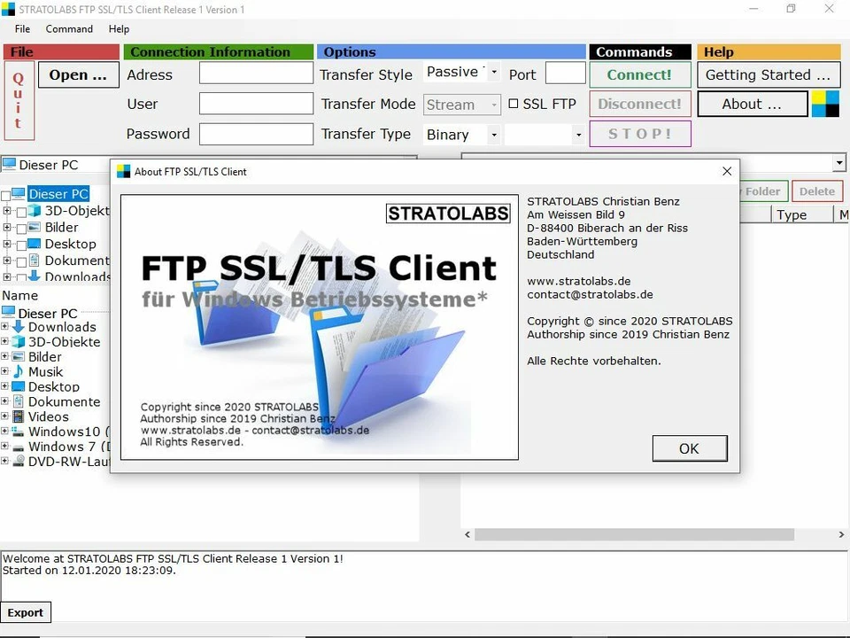 STRATOLABS FTP SSL/TLS Client für Windows Betriebssysteme* als Software-Download - Bild 4 von 4
