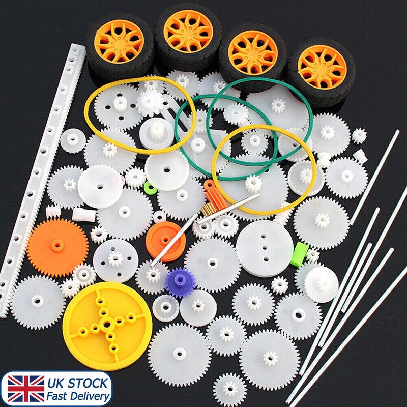 82Pcs Plastic Gear Set for Toy Motor Car Robot Reduction Model Kit Accessories