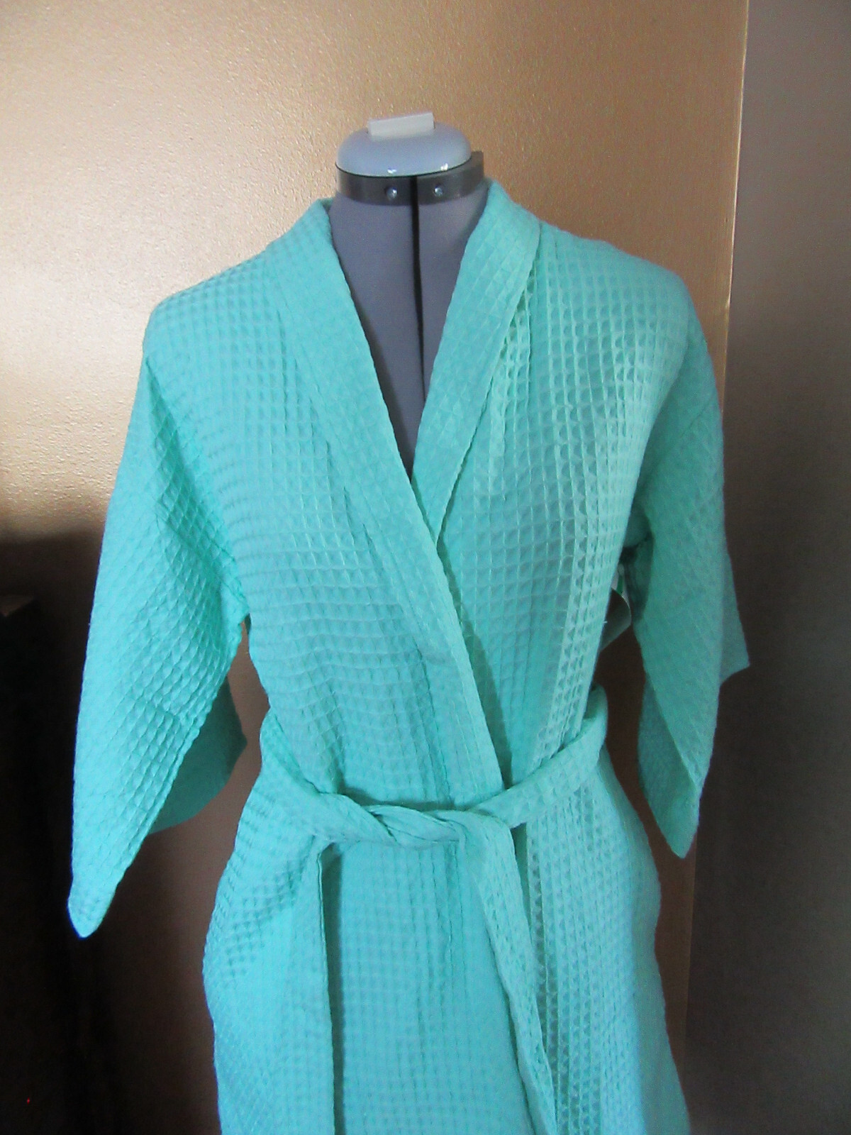 Rackl Robe New Nordstrom Rack Womens Robe in Mint Belted Waffle Long Sleeve Solid ...