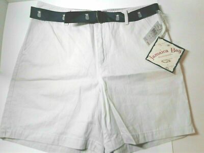 New Jamaica Bay Bermuda Shorts Women's Sz 12 32W Pineapple Belted Sand Khaki NWT