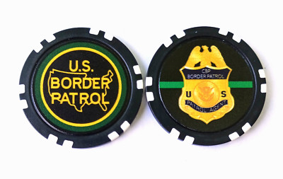 US Border Patrol Poker Chip + BONUS - ((Police Golf Marker Coin)) - FREE USPS!