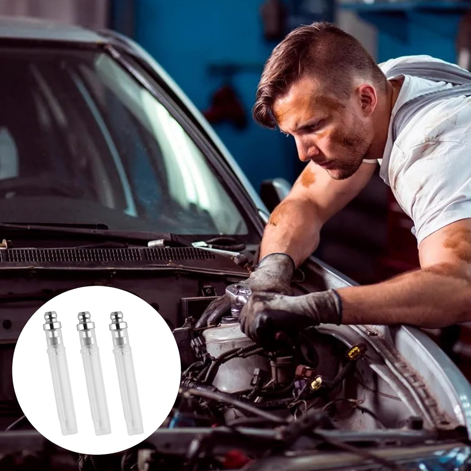 8Pcs Grease Gun Needle Accessory Set: 6 Grease Injector Needle + 1 Grease Needle