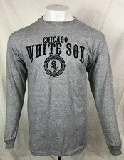 CHICAGO WHITE SOX LONG SLEEVE GRAY T-SHIRT BY STITCHES MEN'S M L XL FREE SHIP
