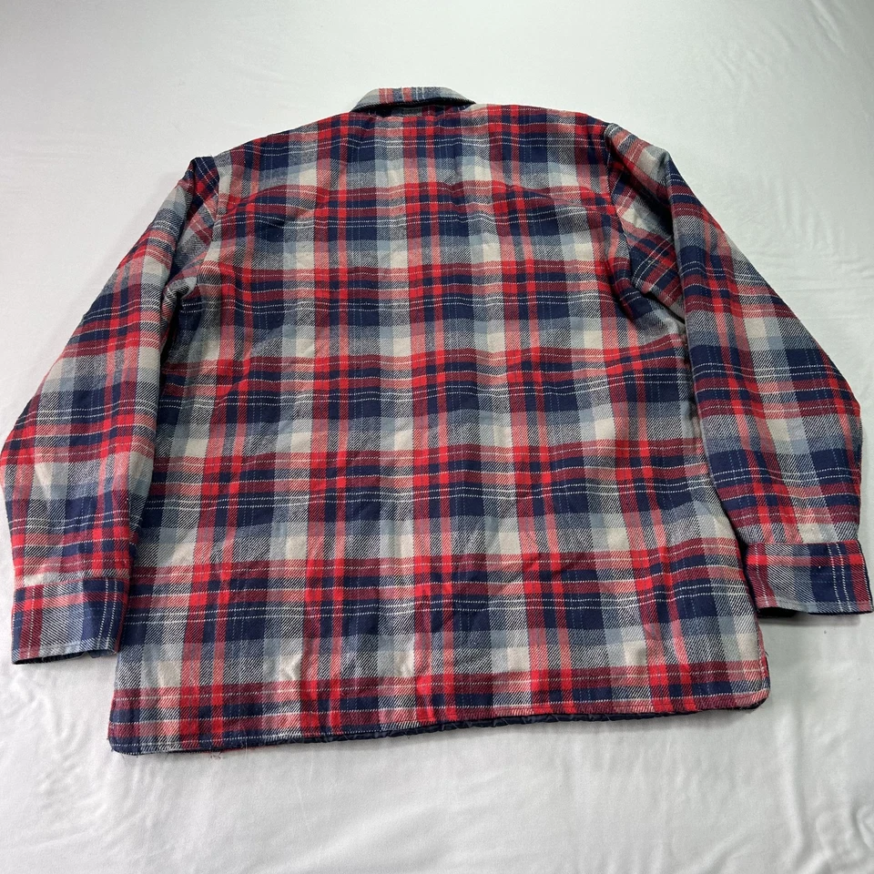 Chaqueta Leñador DE COLECCIÓN Para Hombre Grande A Cuadros Acolchada Forrada Franela Cálida Años 90 Foto 2 de 4