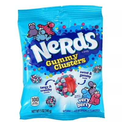 Nerds Gummy Clusters Very Berry Peg Bag 5oz Bulk Snack Candy Cluster New