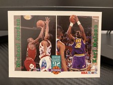 1992-93 Hoops #320 Michael Jordan / Karl Malone E1 (kk)