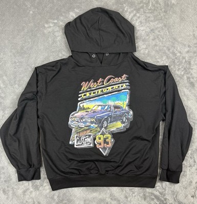 West Coast California Custom Cruisin  93 Graphic Hoodie Black Unisex  XL