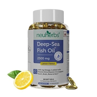 Deep Sea Omega 3 Fish Oil - Supplement Triple Strength 2500 Mg, No Fishy Burp